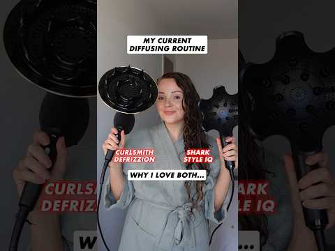 My diffusing routine for wavy curly hair + Shark vs Curlsmith dryer comparison🔊#curlyhairtips
