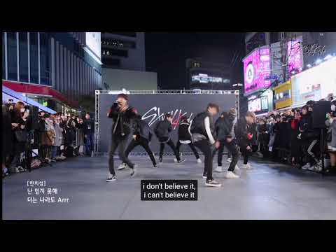 [ENG SUB] STRAY KIDS BUSKING PERFORMANCE "YAYAYA" FULL CAM CENTRE