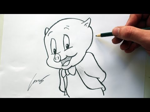 Como Desenhar o Gaguinho [Looney Tunes] - (How to Draw Porky Pig) - SLAY DESENHOS #254
