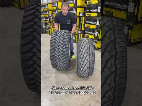 24x12 Fittipaldi FA 18 Mirror chrome finish 38x15.50x24 venom tire vs 305/35/24 Venom Ragnarok tire