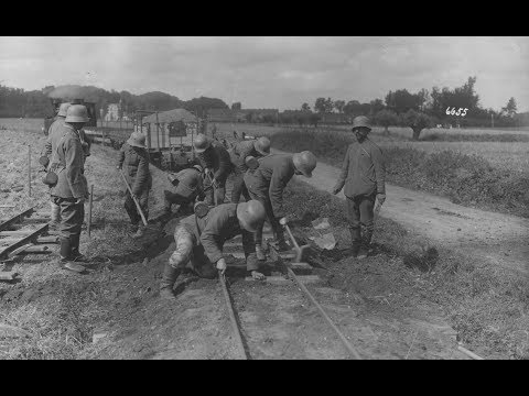Photos of German Soldiers Buildings Roads and Railroad Tracks During World War 1 (1917-1918)