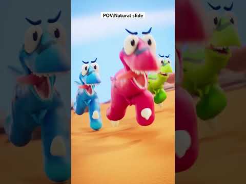 You’ll never guess where the slide is! #dinosaur #upltowtme