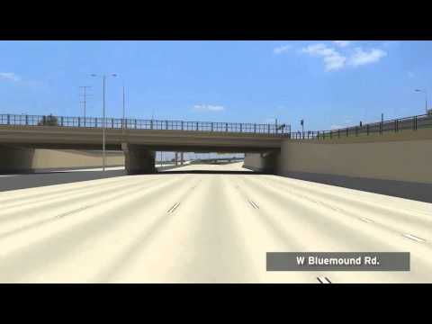 Zoo Interchange, US 45 SB to I-94 EB Animation