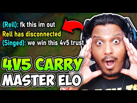 CARRYING AN ACTUAL 4V5 IN MASTER ELO! (YOU HAVE TO SEE THIS) - League of Legends