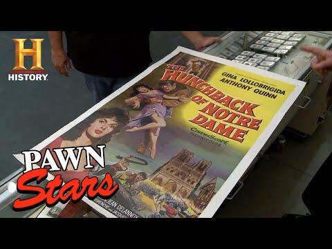 ポーン・スターズ。チャムリーがノートルダム大学のポスターのためにタフなバーゲンをドライブする (S13) ｜歴史 (Pawn Stars: Chumlee Drives a Tough Bargain for Hunchback of Notre Dame Poster (S13) | History)