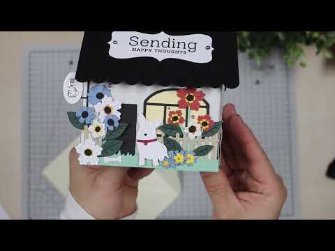 Easy POP-UP House Shaped Cards  [Scrappy Tails]