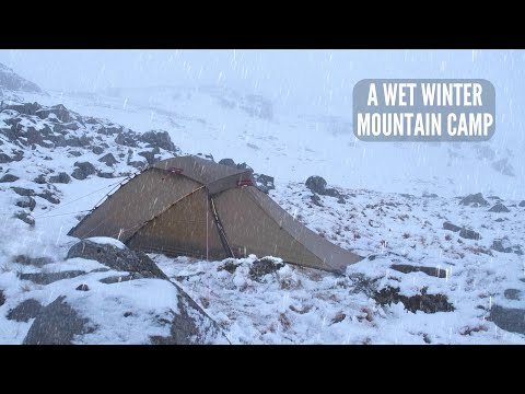Solo Winter Camping in the Mountains with Rain and Snow  | Hilleberg Jannu