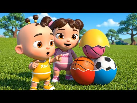 Sport Balls Song with Surprise Eggs +More Kids Songs & Nursery Rhymes | Xavi and Anna Sport Balls
