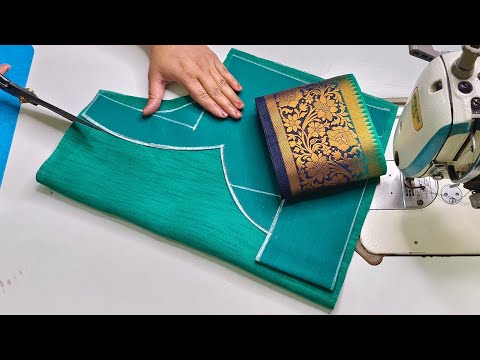Paithani Saree Blouse Design Cutting & stitching Blouse Back Neck Design | Silk Saree Blouse Design