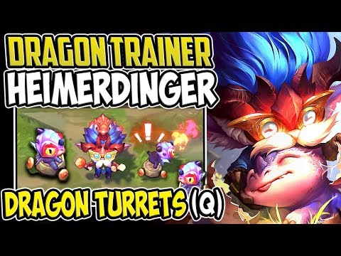 NEW SKIN DRAGON TRAINER HEIMERDINGER | SUMMON DRAGONS WITH Q | Heimer S8 Gameplay League of Legends