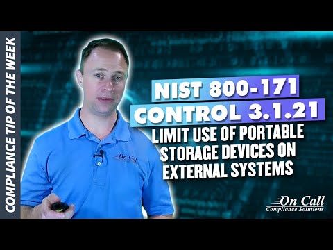 NIST 800-171 Control 3.1.21 -- Limit use of portable storage devices on external systems