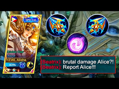 ALICE BUILD LIGHTNING TRUNCHEON 100% BROKEN !!! ALICE BEST BUILD 2022-MLBB
