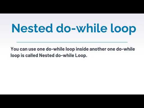 Nested Do While Loop C Programming Tamil