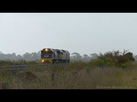 8237 & G540 Light Engines Depart Gheringhap - PoathTV Australian Trains & Railways