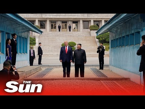 Donald Trump meets Kim Jong-un​ and crosses the Korean Demilitarised Zone Video