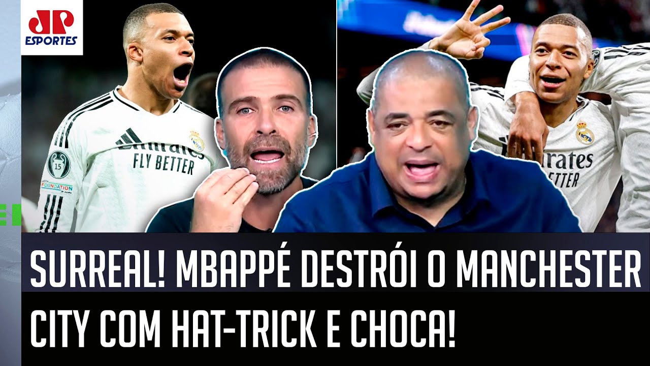 "COMO É QUE PODE ISSO, velho??? O Mbappé SIMPLESMENTE já tem..." HAT-TRICK em Real x City é EXALTADO