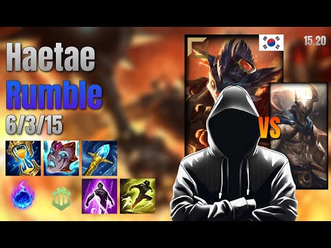 Haetae Top Rumble vs Pantheon lol KR solo rank Full Game 15.20 | 해태 럼블 vs 판테온