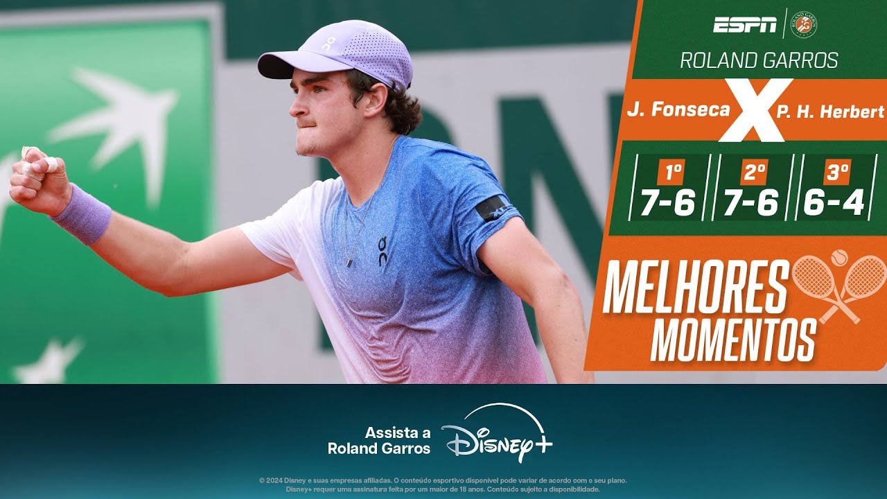 HISTÓRICO! JOÃO FONSECA VENCE Herbert em 'BATALHA' com dois tie-breaks e avança em ROLAND GARROS