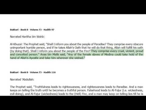 Paradise - in Good Manners and Form (Al-Adab) -Bukhari Hadith