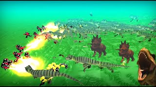 Jurassic World evolution battle simulator stickmen v.s dinosaurs #gameplay