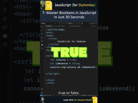 7 Master Booleans In Javascript Javascript Javascripttutorial Coding Programming Shorts