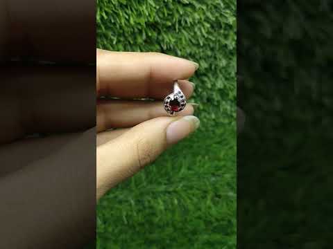 Natural Garnet 925 Sterling Silver Red Gemstone Ring