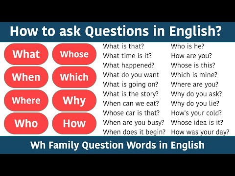 Wh Question Words || Wh Family Question Words in English || How to ask Questions in English?