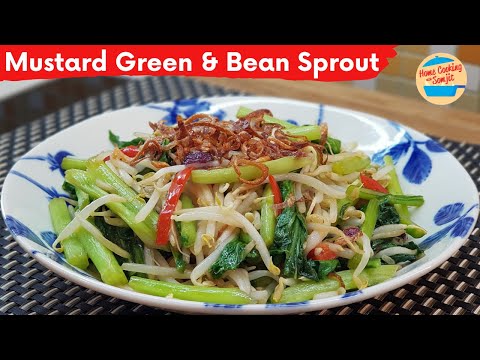 Stir Fry Mustard Greens with Mung Bean Sprouts Recipe