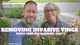 🚧 Removing Invasive Vinca: Front Yard Bed Redesign Part 1 - QG Day 86 🚧