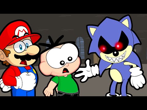 Cebolinha em Super Mario Bros VS Sonic EXE