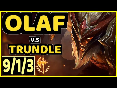GRELL (OLAF) vs TRUNDLE - 9/1/3 KDA JUNGLE CHALLENGER GAMEPLAY - BR