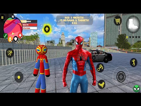 Spiderman Stickman Rope Hero Vegas crime city new cowboy #9 - Android Gameplay