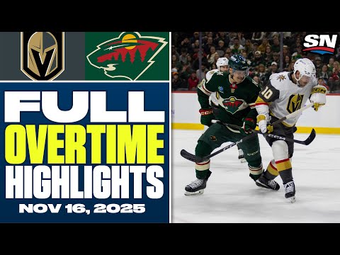 Vegas Golden Knights at Minnesota Wild | FULL Overtime Highlights - November 16, 2025