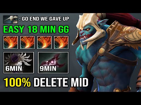 How to 100% Delete Mid 9Min Blade Mail + Armlet EZ Solo Roshan 1v5 Cancer Mid Huskar Dota 2