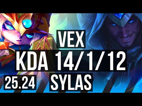 VEX vs SYLAS (MID) | Good KDA: 14/1/12, 49K damage | KR Master | 25.24