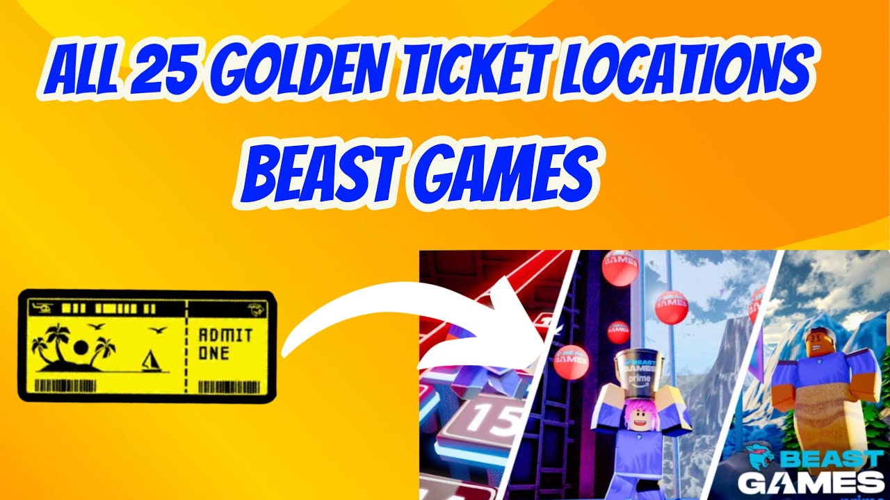 ALL 25 GOLDEN TICKET LOCATIONS in Beast Games on Roblox | Beast Games Episode 4