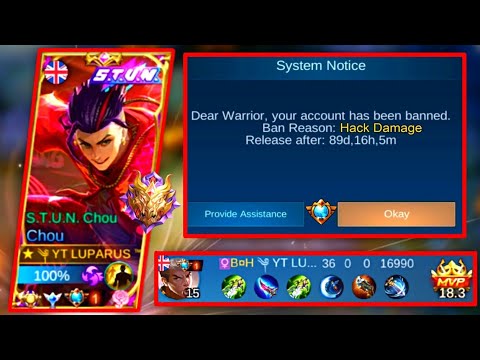 CHOU GAMEPLAY MOBILE LEGENDS (CHOU DAMAGE HACK)💯20000 DAMAGE 💯