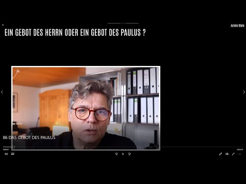 86 EIN GEBOT DES HERRN ODER EIN GEBOT DES PAULUS?