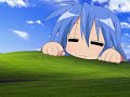 Konata mimicking the sounds of Windows XP