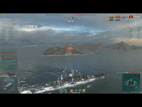 World of Warships | Крейсер "Des Moines" | Хороший бой с общего теста 0.6.4