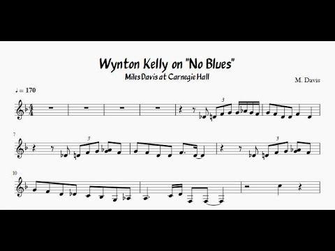 No Blues -  Wynton Kelly's solo transcription