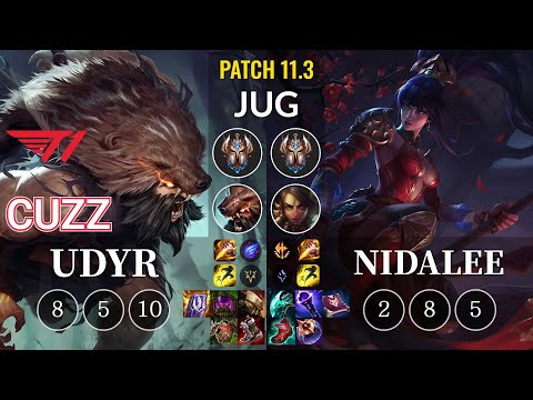 T1 Cuzz Udyr vs Nidalee Jungle - KR Patch 11.3