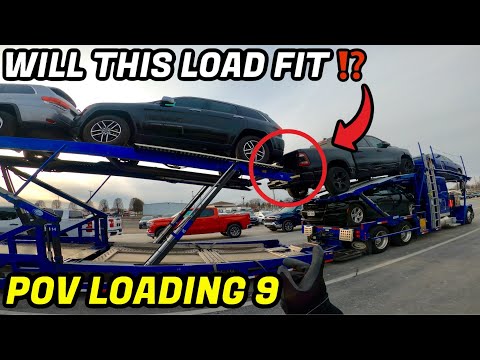POV LOADING 9 CARS ON COTTRELL TRAILER AUTOHAULER (GoPro)