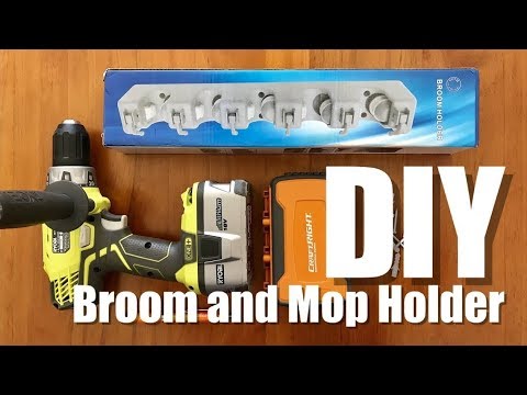 DIY Broom and Mop Holder 6 Steps Instructables