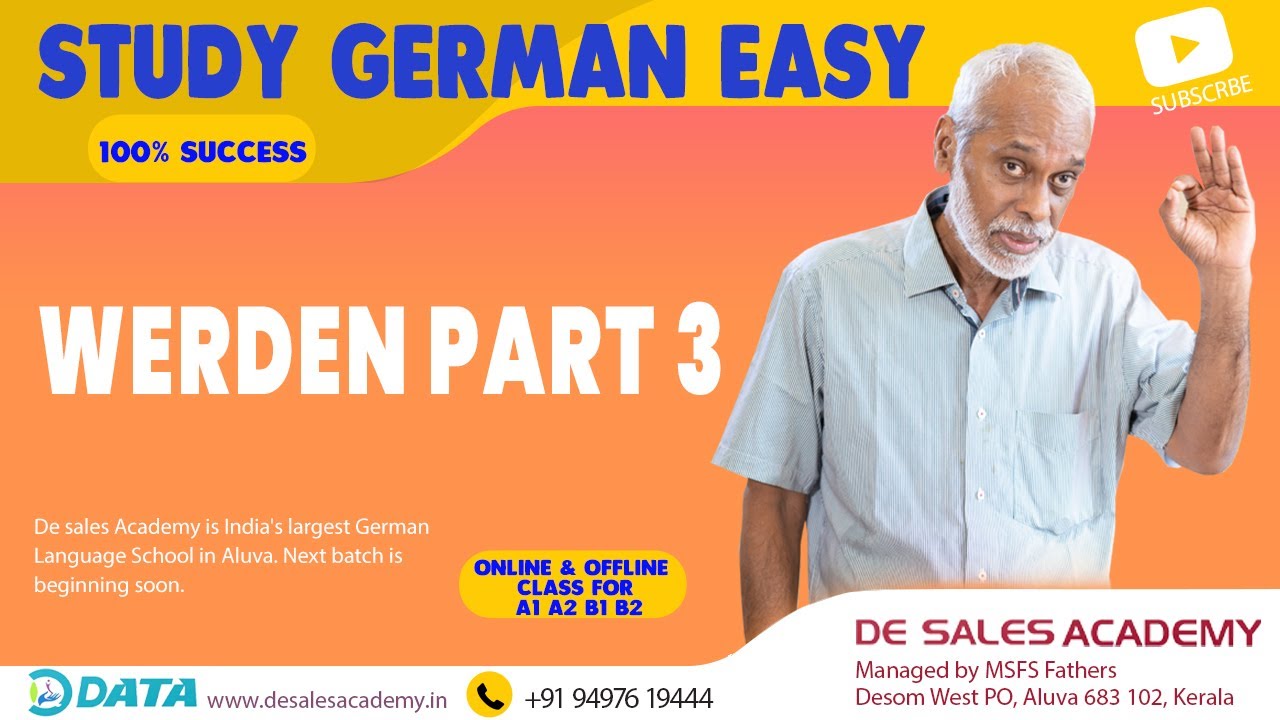 111 WERDEN PART 3 : Usage of WERDEN in German: German Language Course A2 Level: De Sales Academy