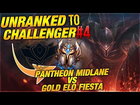 Unranked to Challenger: Pantheon Midlane vs Gold Elo Fiesta #4 [League of Legends]