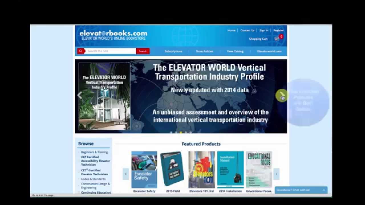 Tutorial: elevatorbooks.com Home Page