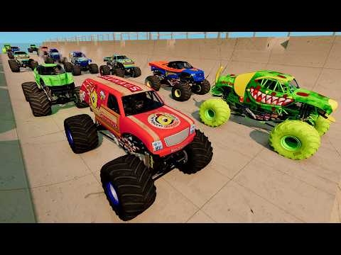 Freestyle & Big Air Monster Trucks High Speed Jumps BeamNG Random Monster JAM