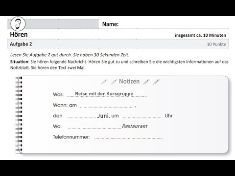 ÖSD A1 HÖRVERSTEHEN │ AUFGABE 2 │  BEISPIEL #18 │ LISTENING TASK │ PART 2