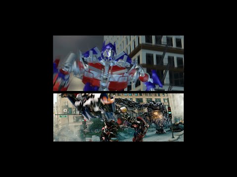 Transformers Dark of The Moon Prime's Rage Animatic Side by Side